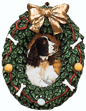 dog framed in wreath